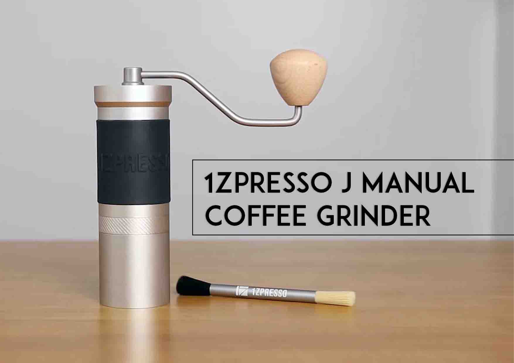 1Zpresso J Manual Coffee Grinder Silver Capacity 35g with Assembly Stainless Steel Conical Burr - Numerical Internal Adjustable Setting
